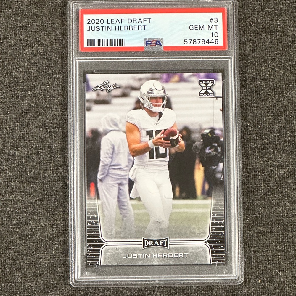2020 Leaf Draft Justin Herbert RC PSA 10